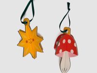 Украшения на ёлку "Грибочек и звёздочка"