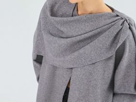 Кардиган с шарфом, Серый