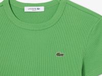 Женская футболка Lacoste приталенного кроя из хлопка в рубчик