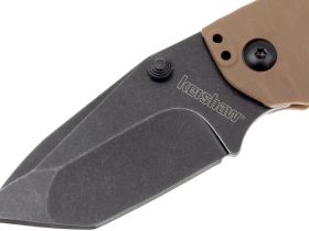 Нож складной Shuffle II - KERSHAW 8750TTANBW, сталь 8Cr13MoV c покрытием BlackWash™, рукоять термопластик GFN коричневого цвета