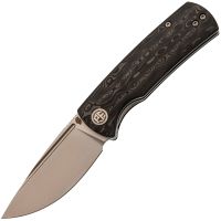 Складной нож Petrified BELUGA, сталь 14C28N, рукоять Carbon Fiber