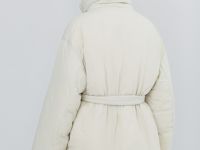 Утеплённая куртка с поясом, Бежевый