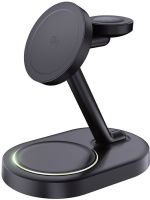 Беспроводное зарядное устройство Deppa QI2 NEO Galaxy 3 в 1 MagSafe черный