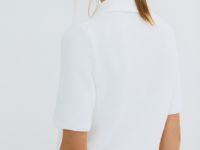 Джемпер из пушистой пряжи с коротким рукавом, Белый