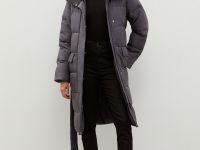 Утепленное пальто с поясом