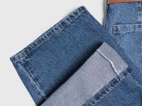 Широкие джинсы с ремнём, Синий