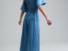 Комбинезон текстильный джинсовый для девочек