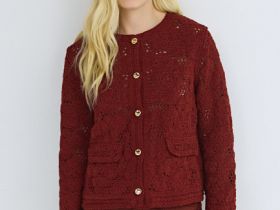 Кардиган кроше, Оранжевый