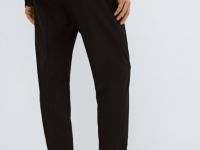 Прямые брюки с эластичным поясом, Черный