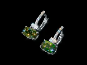 Серьги из белого золота с и хромдиопсидами э4754сг03260357_white