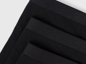 Трусы-бразилиана с мягкой резинкой, 3 шт., Черный