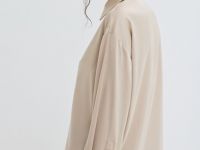 Блузка из сатина, Бежевый