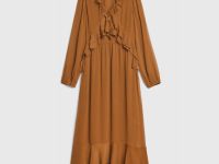 Платье с воланами и завязками, Оранжевый
