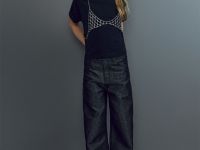 Футболка с цепью для девочек, Черный