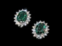 Серьги из белого золота с изумрудами э4767сг04210404