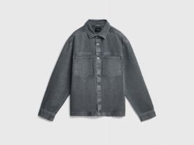 Куртка-рубашка из твила с карманами, Серый