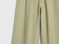 Прямые брюки с поясом на резинке, Зеленый