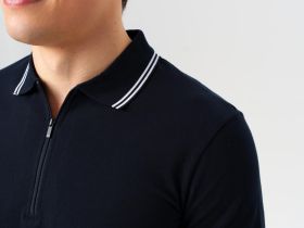 Джемпер трикотажный с воротником поло для мужчин