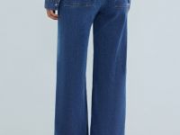 Широкие джинсы с высокой посадкой, Синий