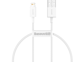 Кабель Baseus Superior Series 2.4A (USB) на (Lightning) (CALYS-02) 25см силикон (белый)