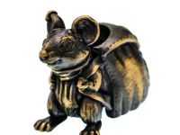 Бусина для темляка "Мышонок с рюкзаком", латунь