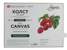 Холст грунтованный на МДФ "Ладога" 30х40 см, 280 г, 55% лён, 45% хлопок, прозрачный акриловый грунт,