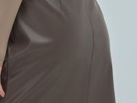 Мини-юбка из искусственной кожи, Коричневый