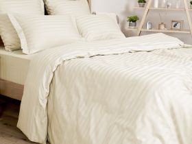 Постельное белье Экрю, страйп-сатин 40962-1