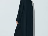 Кимоно на завязках из вискозы и льна, Черный