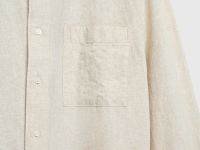 Рубашка изо льна и хлопка с карманом, Бежевый