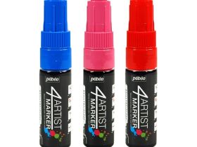 Маркер масляный Pebeo "4 Artist Marker" 8 мм клиновидный Синий темный