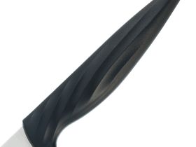 Нож кухонный универсальный Okroshka Crouton 11.8 см, сталь 5cr15mov, рукоять пластик, черный