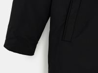 Пуховое полупальто с капюшоном и воротником-стойкой