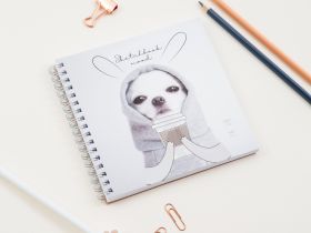 Скетчбук MESHU "Puppy"150*150 мм, 60 л, 120 г, на гребне, soft-touch