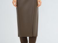 Юбка миди из искусственной кожи, Коричневый