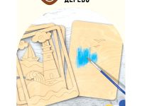 Набор для творчества 3D панно из дерева ТРИ СОВЫ "Море", с акриловыми красками и кистями