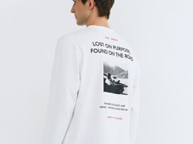 Футболка из плотного джерси с принтом, Белый