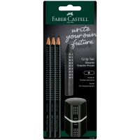 Набор карандашей чернографитных Faber-castell "GRIP 2001" 3 шт, трехгран., ластик, точилка в блист
