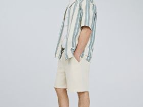 Джинсовые шорты с эластичным поясом, Белый