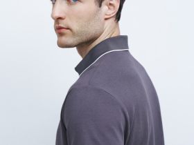 Поло из мягкого пике, Серый