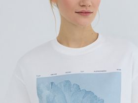 Футболка с цветочным принтом, Белый