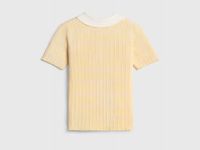 Вязаный джемпер с коротким рукавом для девочек, Желтый