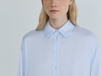 Блузка из сатина, Голубой