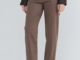 Зауженные прямые брюки, Коричневый