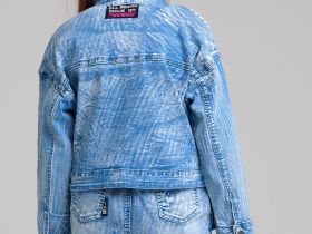 Куртка текстильная джинсовая для девочек