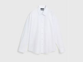 Рубашка из структурной ткани, Белый