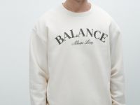 Свитшот с текстовым принтом, Белый