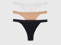 Трусы-бразилиана с мягкой резинкой, 3 шт., Белый