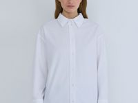 Свободная рубашка из хлопка, Белый