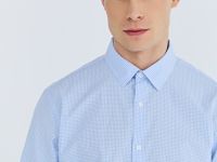 Рубашка в клетку виши, Голубой